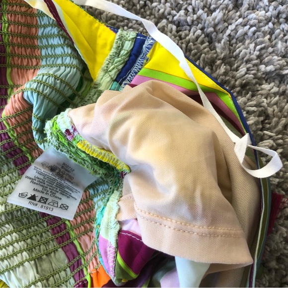 Anthropologie Hope for Flowers One-shoulder Rainbow Crop Blouse - Picture 7 of 8